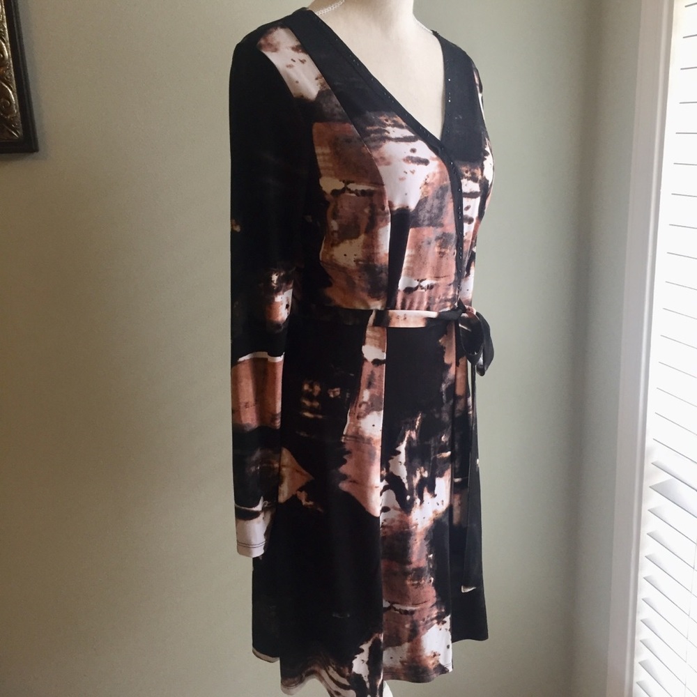 Vera Wang Simply Vera, beaded mock wrap dress - Picture 1 of 7